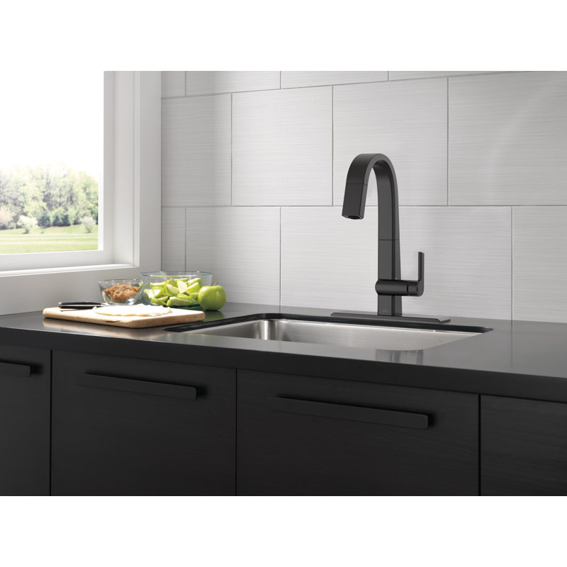 Pivotal Pull Down Bar Faucet, Matte Black