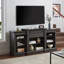 Console multimédia avec grand cabinet de rangement, meuble télé multimédia moderne, l 65,75 po x P 17 po x H 32,48 po