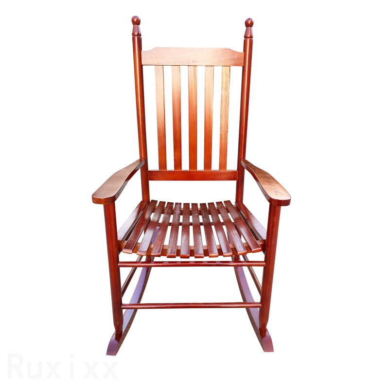 Chaise berçante en bois brun