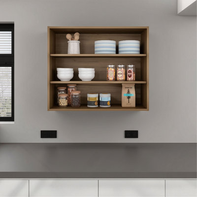 Wall Cabinet in Melamine with Open Storage