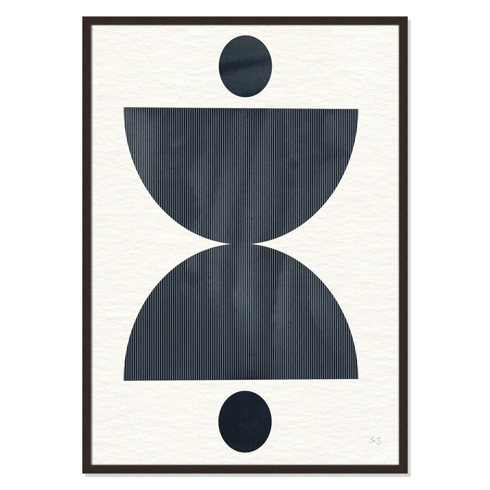 Eclipse II by Susan Jill, 41.5" H x 29.5" W x 0.75" D, Open Grain Walnut Framed