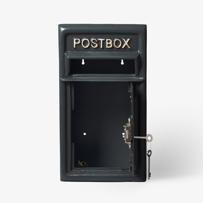 Post Box, Black, 44cm H x 20cm H x 17cm D