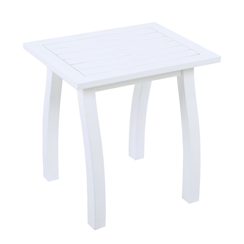 White Pu Weather - End Table, 19X15 Inch Surface, Wood, Ideal For Bedroom 19X15x19.08 Inches, Good Nightstand, White