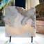 Agate translucide miel avec support