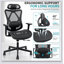 Chaise de bureau ergonomique en maille à dossier haut avec soutien lombaire réglable, appui-tête et accoudoirs pour un confort d'assise optimal.