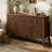 Avenall 57'' Fluted Sideboard Cabinet with 3 Drawers and 4 Doors, Organic Modern Buffet Storage Cabinet with Scalloped Base, Walnut Accent Cabinet for Dining Room, Entryway and Living Room-124977505