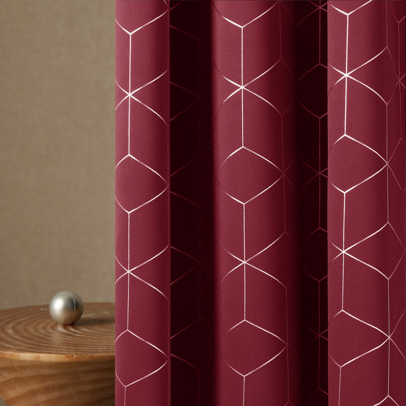Bost Room Darkening Thermal Curtains, Red, Width 132 x Drop 160 cm