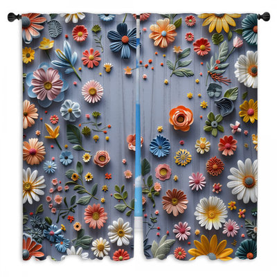Rideaux de fenêtre à motif floral obscurcissant et obscurcissant - 2 panneaux