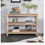 Console rustique à 3 niveaux avec des détails d'inspiration gothique, parfaite pour ajouter un charme d'antan à votre entrée ou à votre salon
