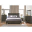 Grand lit gris anthracite de style transitionnel - mobilier de chambre à panneau en bois avec tête de lit et sommier à rails-674656831-674656824