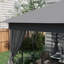 Pavillon de jardin en métal 10 pi x 11,5 pi avec double toit et arbre, gris, pour jardin, pelouse, cour, terrasse