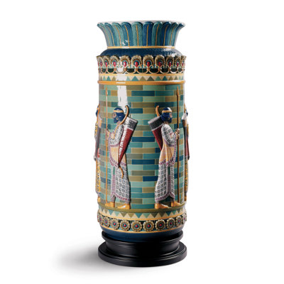 Green/Brown/Yellow 23.62" Porcelain Table Vase