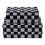 Latiara - Boîtes de rangement en résine et tissu de bois à texture pyramidale, damier, bureau à domicile, ensemble de 2 - 5 ", 4" noir et blanc