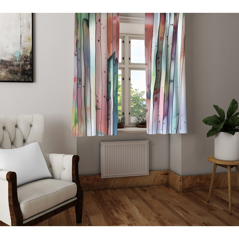 Barizar Semi Sheer Curtain Pair, 20" W x 52" L