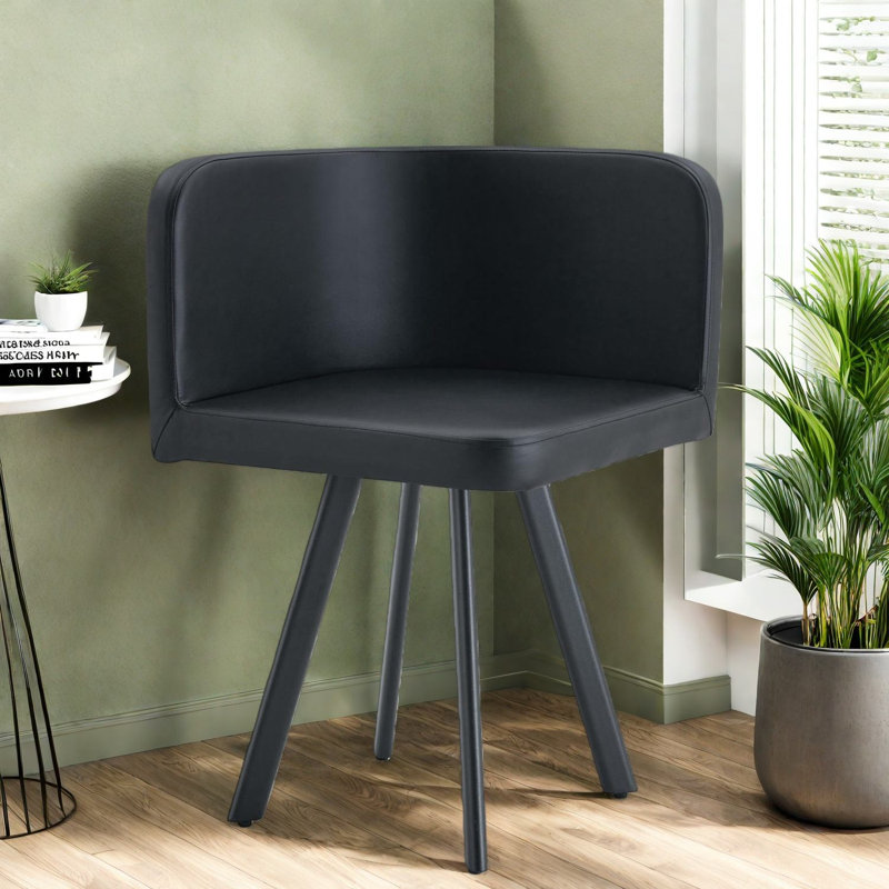 Chaises de salle à manger confortables, chaise d'appoint moderne en métal noir pour la maison
