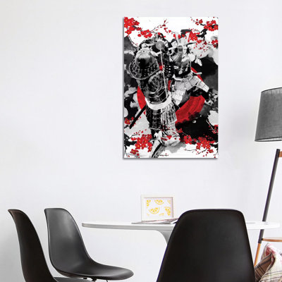 Sakura Samurai Dueling by Cornel Vlad - Wrapped Canvas Painting