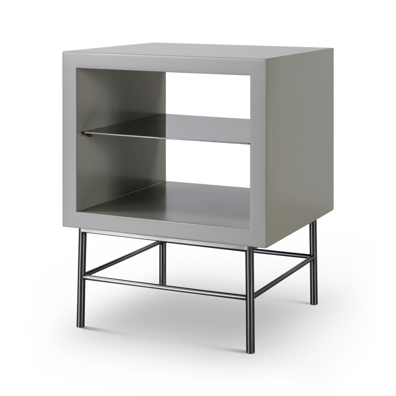 Nicholls End Table, Grey, Dark Chrome
