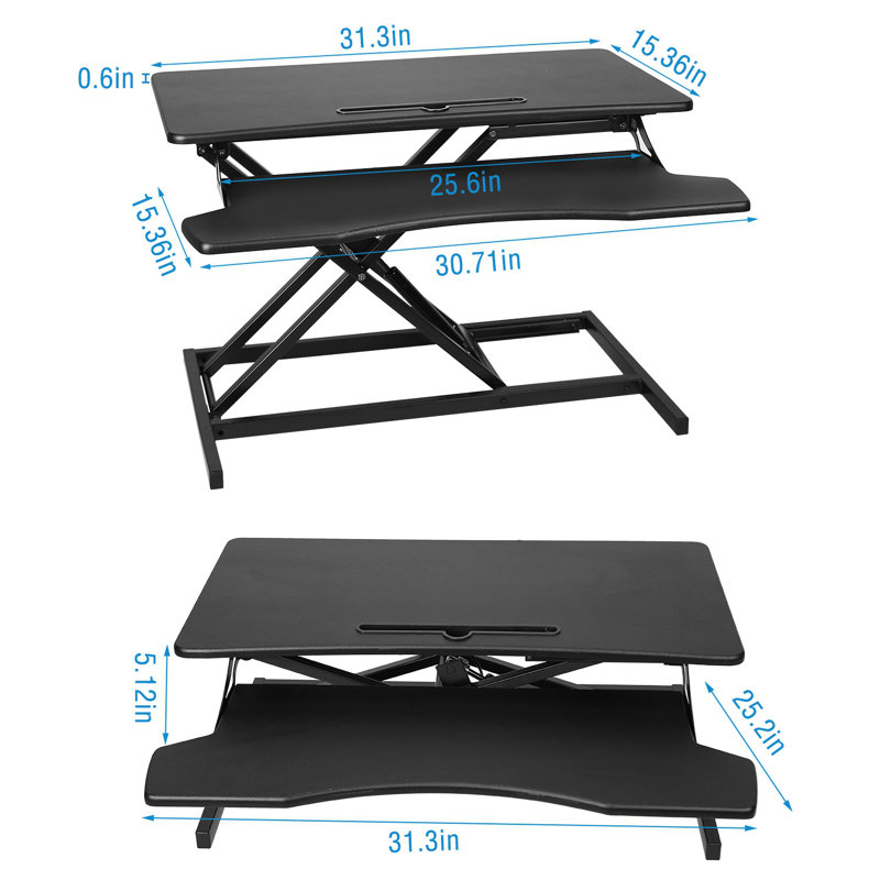 Jolicoeur Adjustable Metal Base Standing Desk Converter