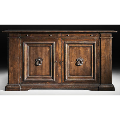 Buffet 2 tiroirs en bois de noyer 2 tiroirs Tuscan