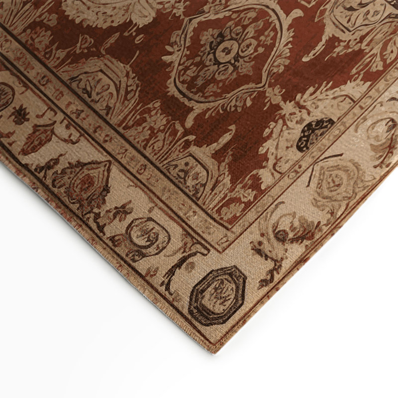 Tapis d'intérieur et d'extérieur brun français, Rectangle 5 pi x 7 pi
