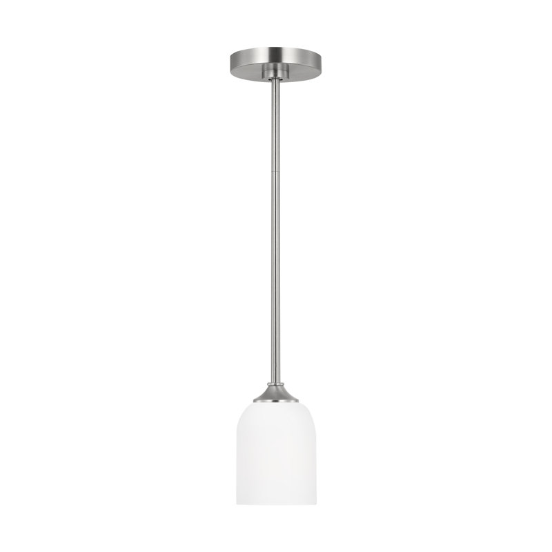 Emile Mini Pendant from Generation Lighting , Brushed Steel, Yes