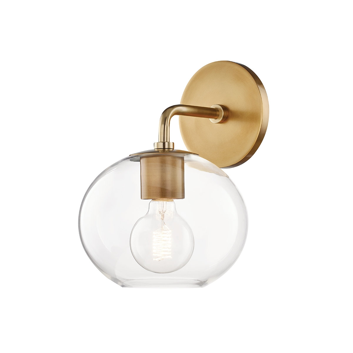 Margot Single Light Vanity Light, Aged Brass