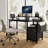 47.3"Office Desk With Power Outlet,2 Monitor Stands,2 Drawers,Side Pocket,Easy To Assemble,Frame Stability Reversible,Use For Home Desk, Computer Desk, Game Table-892776112