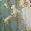 Gold And Green Paint Fusion - Abstract Painting Room Darkening Abstract Curtain - 1 Panel-107826807