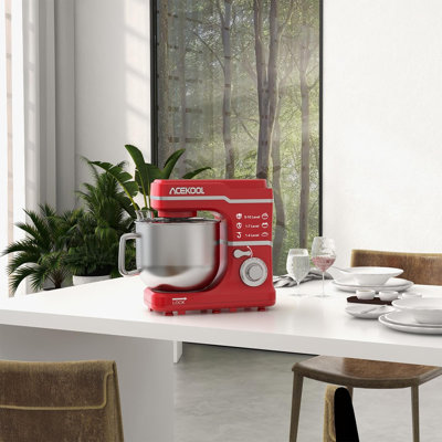 Mélangeur sur socle inclinable 660W, bol en acier inoxydable 7,5 pte avec fouet et crochet à 10 vitesses