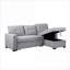 Canapé modulaire avec lit simple escamotable et amp; Chaise avec rangement | Lin gris clair