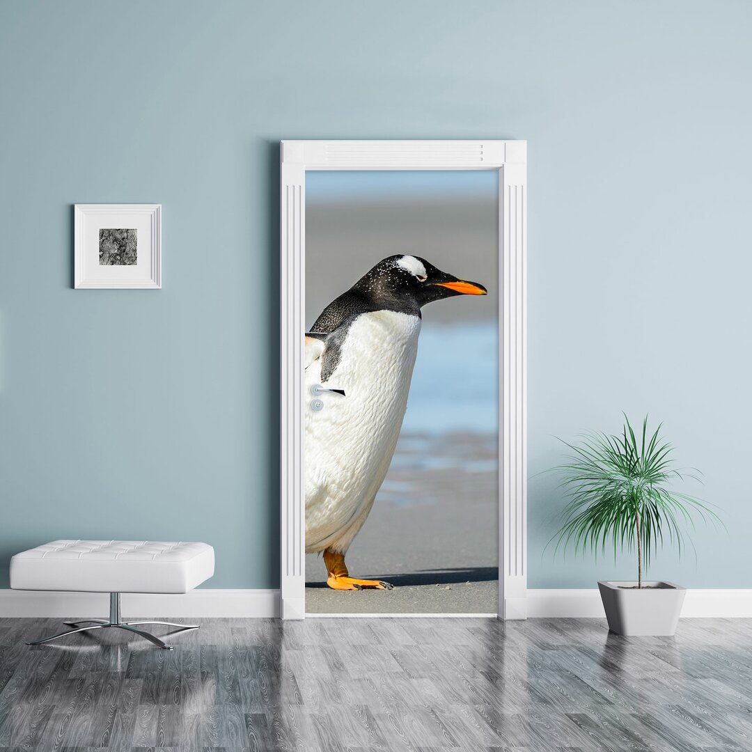 Türaufkleber Pinguin am Strand