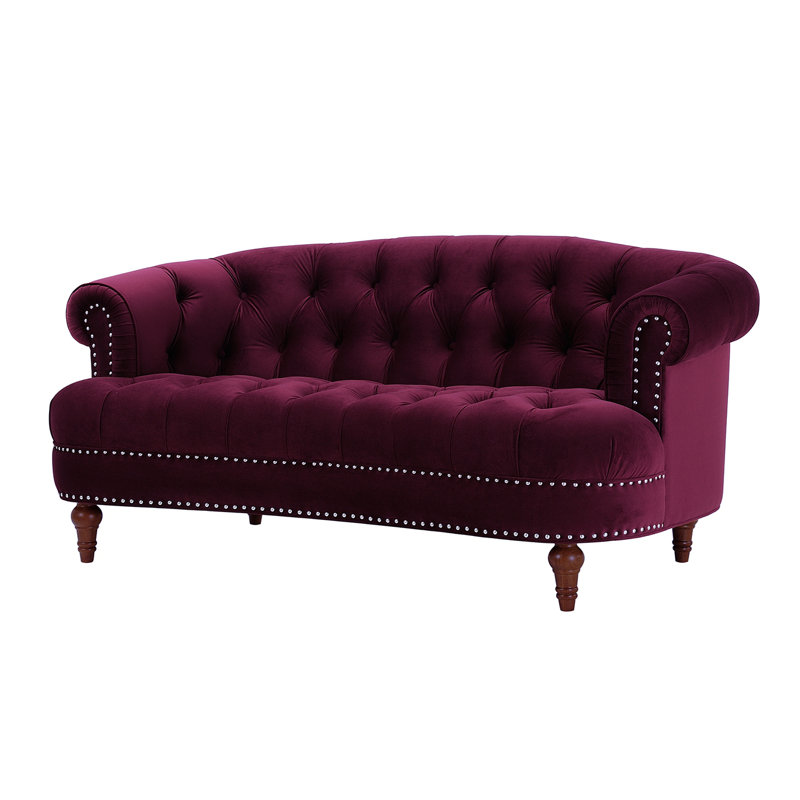 Causeuse, canapé en velours, Rouge