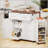 Farmhouse Kitchen Island With Drop Leaf And Removable Racks, Two Drawers, Rolling Cart On Wheels, Ideal For Home And Kitchen Storage-1221380335