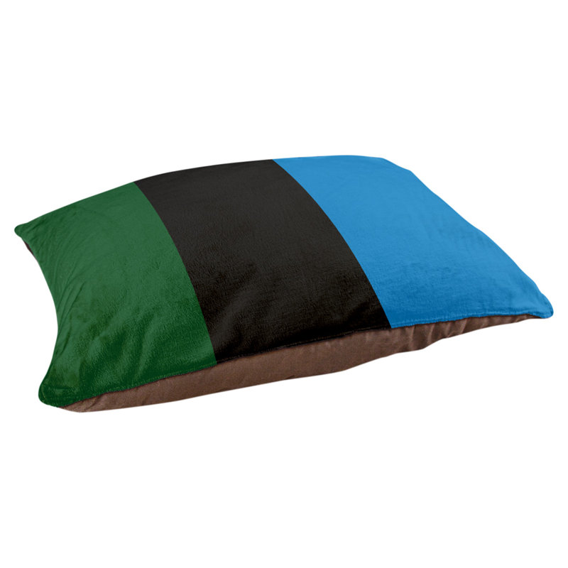 Coussin Milwaukee, Vert de Good Land / noir / bleu des Grands Lacs, Très grand (l 50 po x P 40 po x H 17 po)