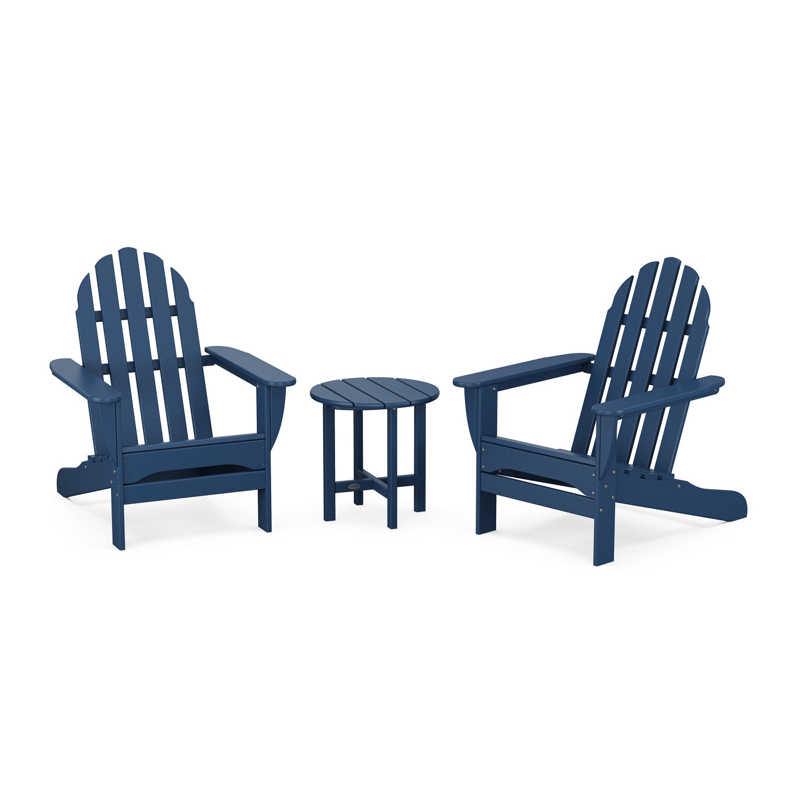 POLYWOOD Classic Adirondack 3 Piece Seating Group, Navy