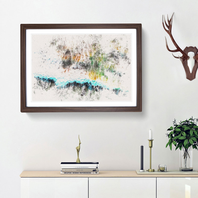 Heartbeat of the Pacific Ocean - Picture Frame Painting Print, 36cm H x 48cm W x 2cm D, Walnut Framed