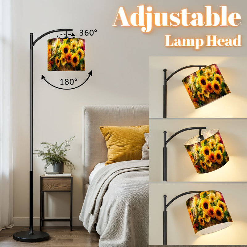 Lampe sur pied à arc avec abat-jour réglable Sunflower