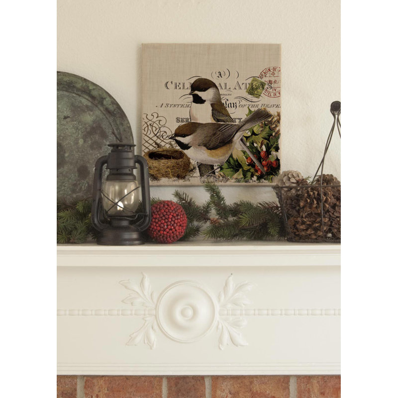 « chickadees »-impression panoramique sans cadre sur tissu Chorley