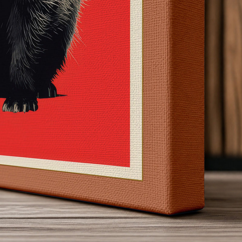 Bold Badger Modern - Wrapped Canvas, 18x12 - 45.7 x 30.5 cm, Terracotta Border