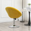 Fauteuil d'appoint pivotant en velours capitonné, jaune