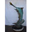 Statue en bronze Marlin poisson attrapant un petit poisson en action Taille: 28 po x 16 po x H 50 po