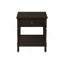 Table d'appoint, 2 niveaux, table de bout, table d'appoint, carré, table de chevet, chambre à coucher, lampe, placage brun, traditionnel