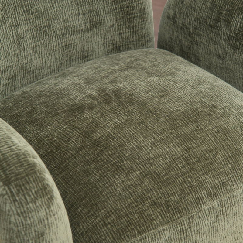Fauteuil d'appoint pivotant à 360 °, fauteuil rembourré en chenille de 32,48 po de large avec dossier amovible, Vert