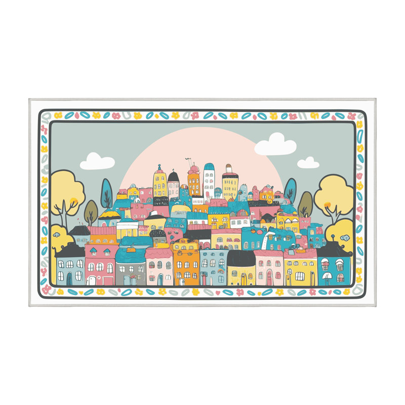 Harriet Bee City Scape Rug, Rectangle 2' x 3'