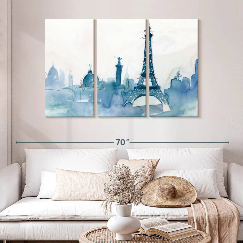 Rorry Ocean Blue Paris, 32" H x 50" W
