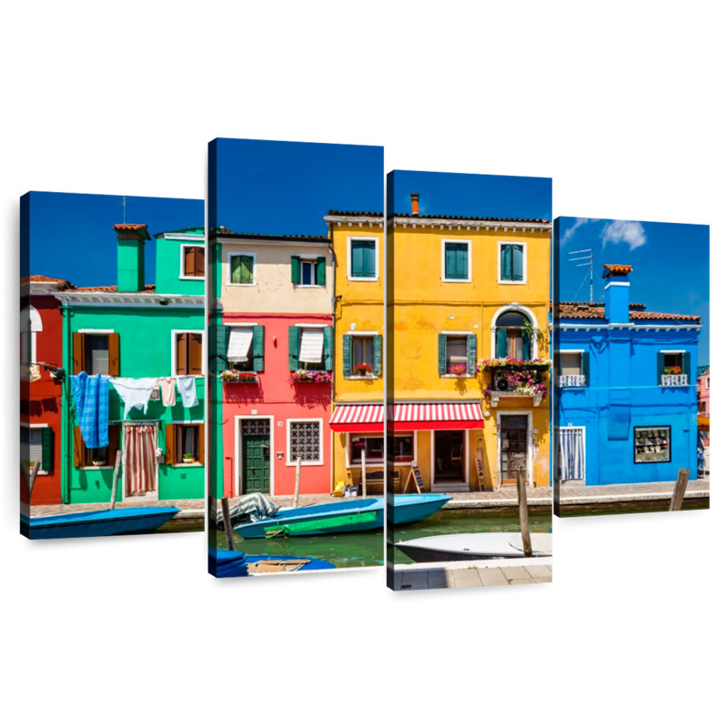 Lilie Burano Island Buildings, 32" H x 52" W