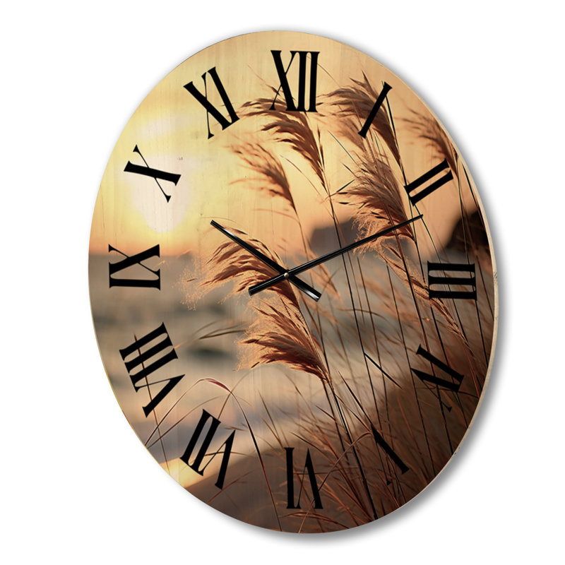 Horloge murale en bois massif Tutbury, Grand