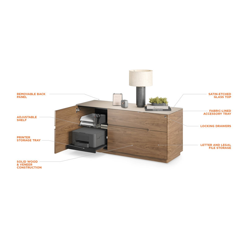Luma 2 - Drawer File Cabinet, Walnut/Dune