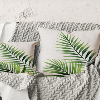Square,Fern Leaves Detail III - Farmhouse Printed Throw Pillow