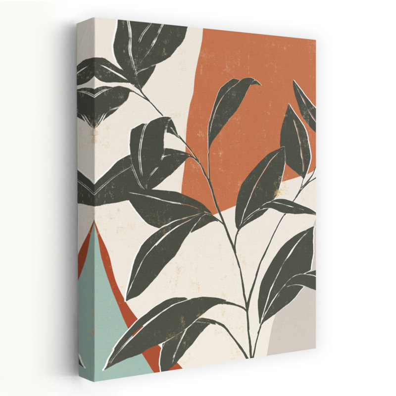«Cutout Leaves II Minimalist Modern Organic Nature Landscape Art», H 24 po x l 16 po